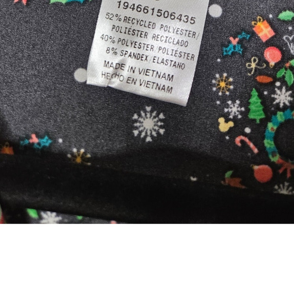 NEW Disney M Tooniforms Jacket Scrub Christmas Mickey Mouse Black Full Zip - Picture 4 of 4